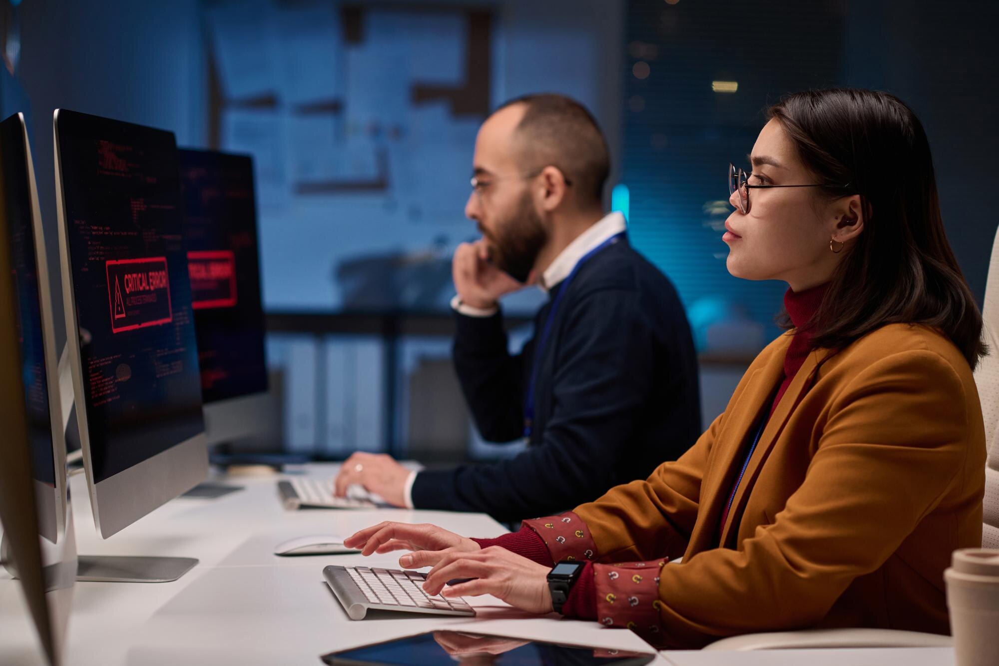 Girl as female computer programmer