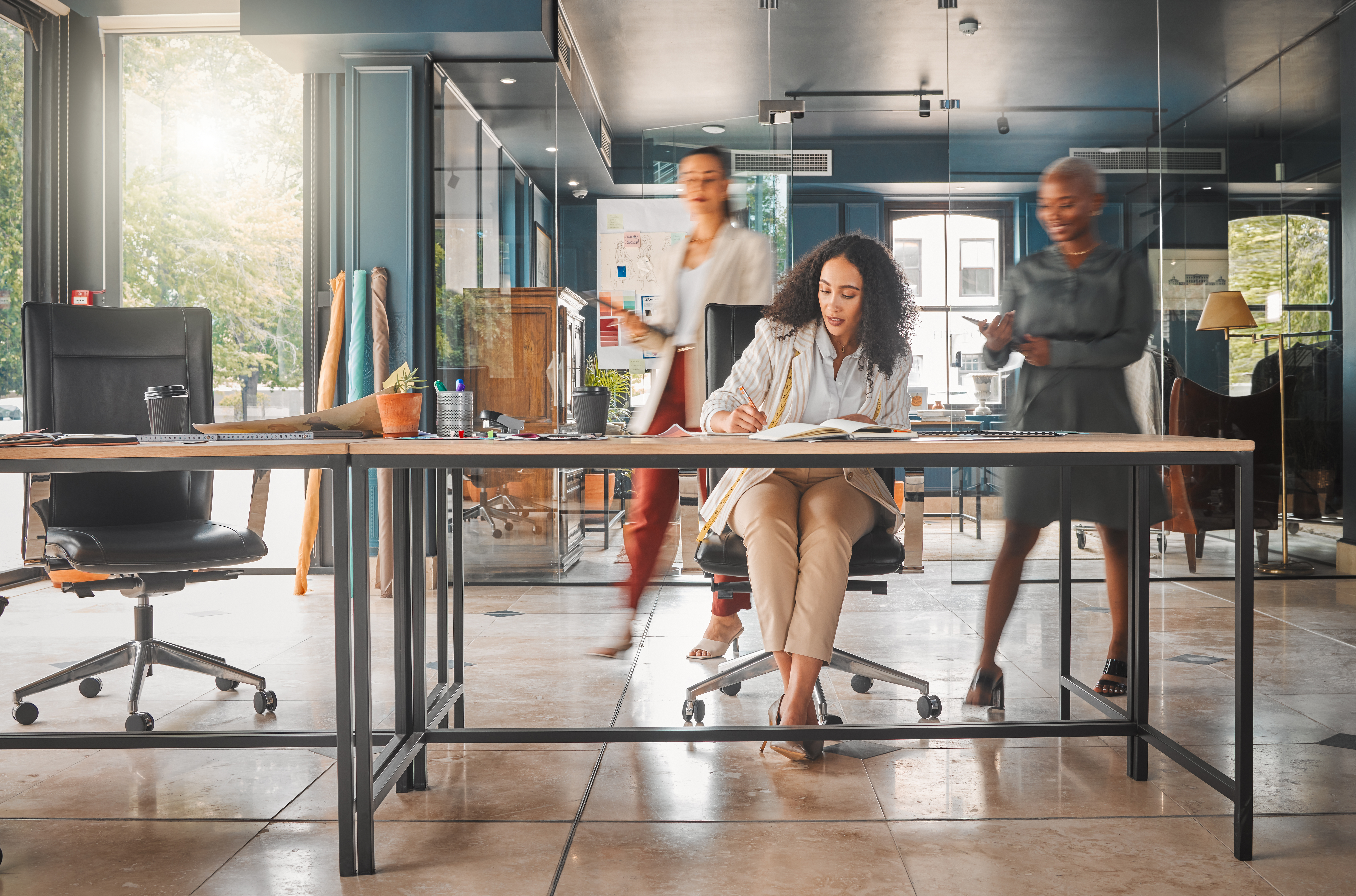 Shot of a group of businesswomen working in an off