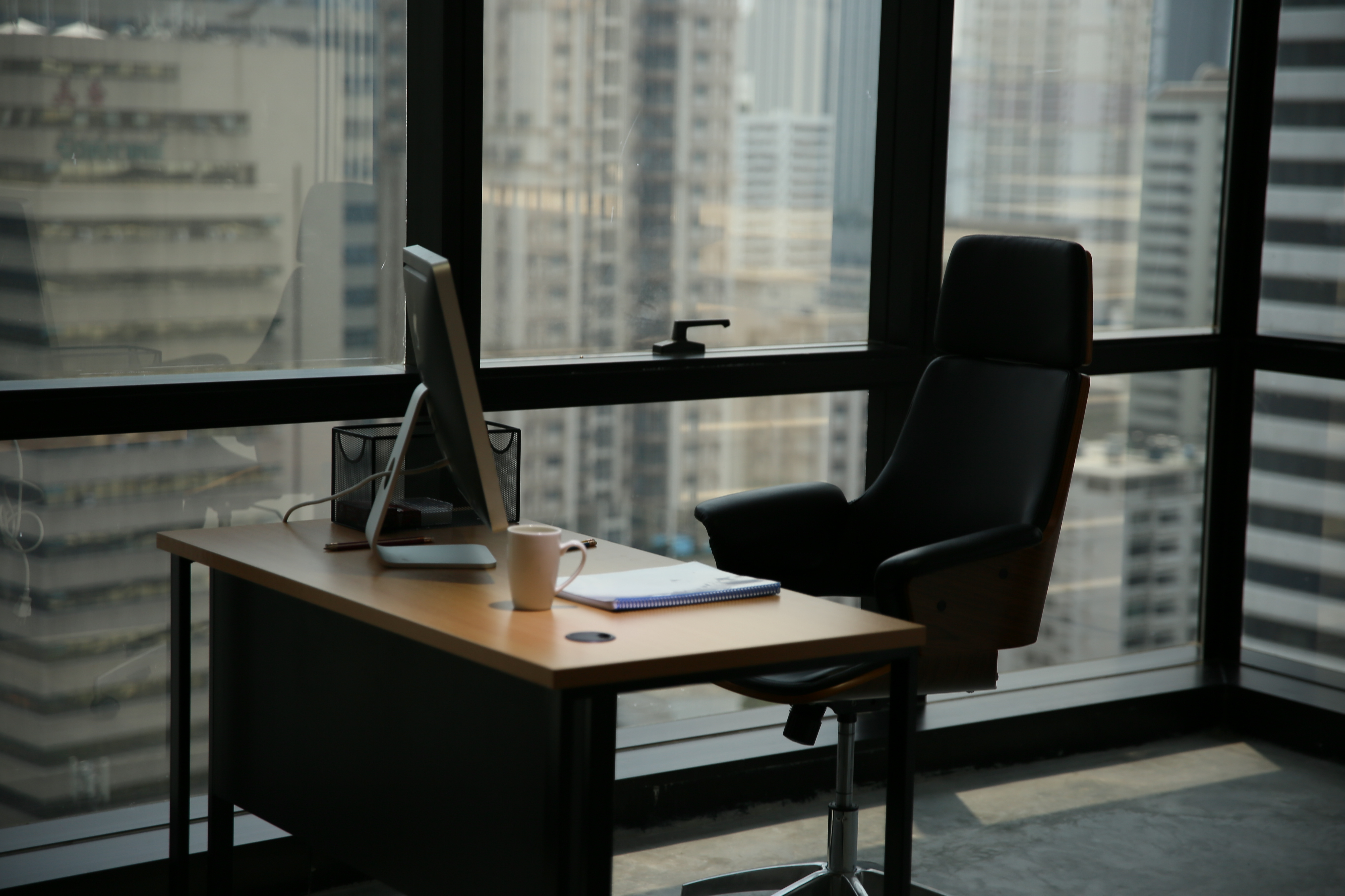 Empty chairs and table