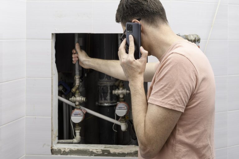 Smart whole-house water shut-off valve installed on a home water line