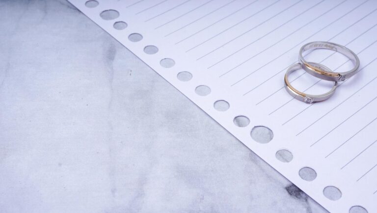 Wedding invitation and rings representing wedding insurance coverage in DC, Maryland, and Virginia